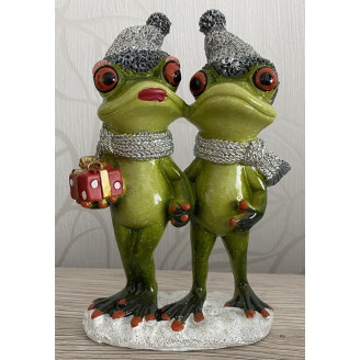 Frosch Paar Winterfigur