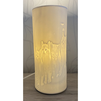 Porzellan Katzenlampe 12x27cm