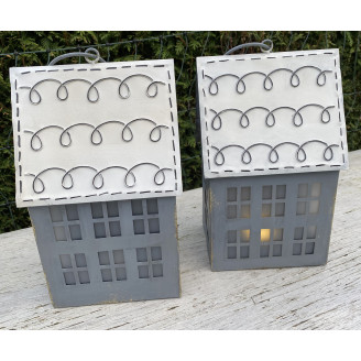 Metall LED Haus "Winterzeit"