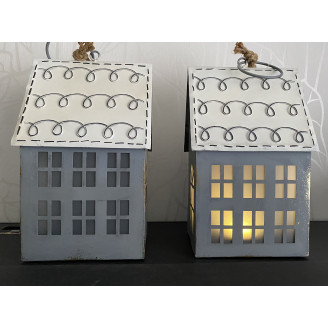 Metall LED Haus "Winterzeit"