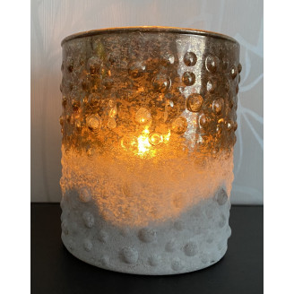 Windlicht Antik Gold Weiss