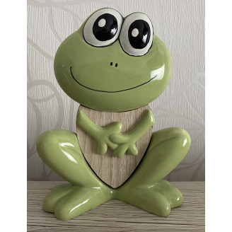 Porzellan Frosch Smiley 16cm