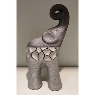 Deko Elefant silber grau 25cm