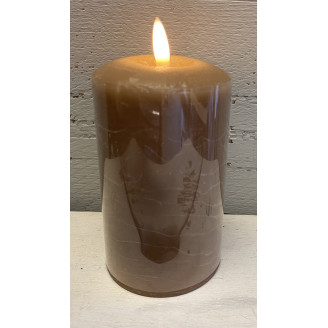 LED Kerze 7x12cm Rustik  braun