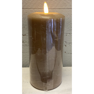 LED Kerze 7x15cm Rustik braun